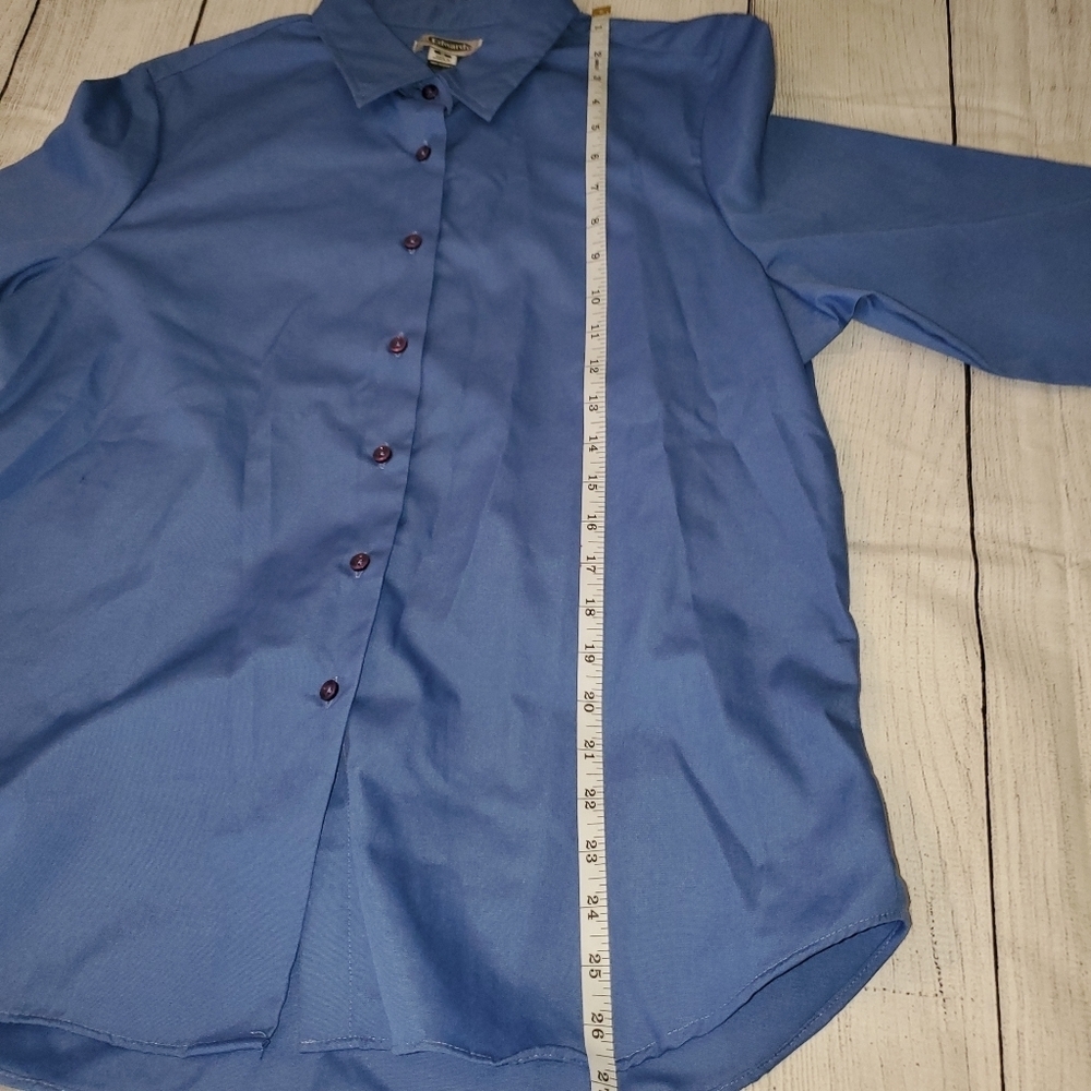 Edwards Blue Collared Button Down - image 8